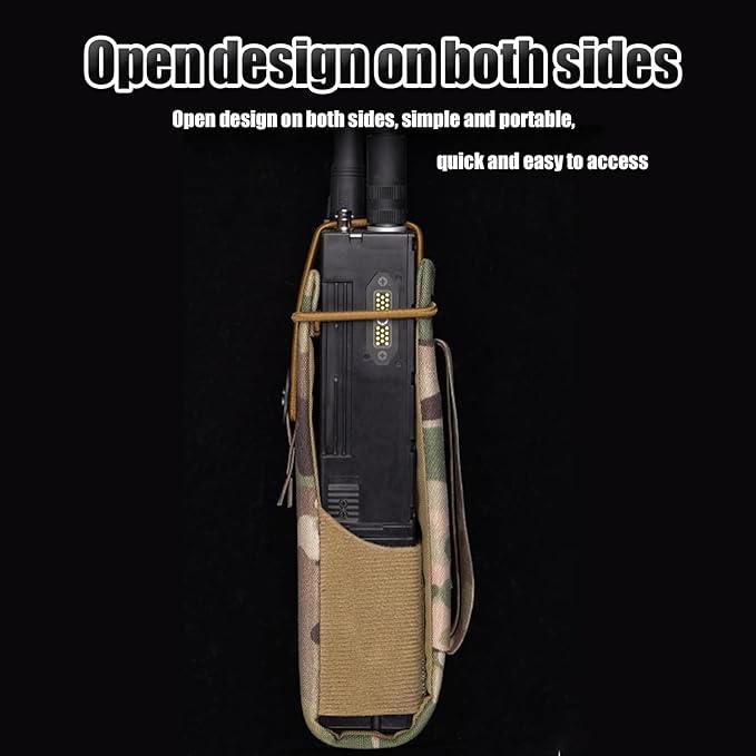 Tactical Molle Radio and Water Pouch Adjustable Storage Belt Holde for Walkie Talkie Outdoor Hiking Camping Vest Backpack