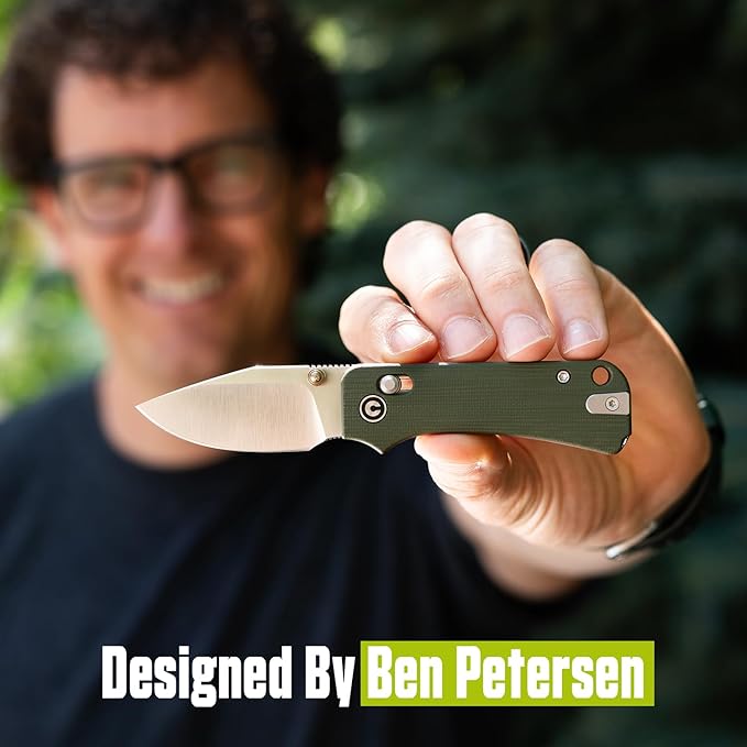 CIVIVI Small Pocket Knife for EDC Baby Banter 2 - TG Crossbar Lock folding Knife with 2.34 14C28N Blade Two-toned G10 Handle Titanium Thumb Stud Opener C24074-1