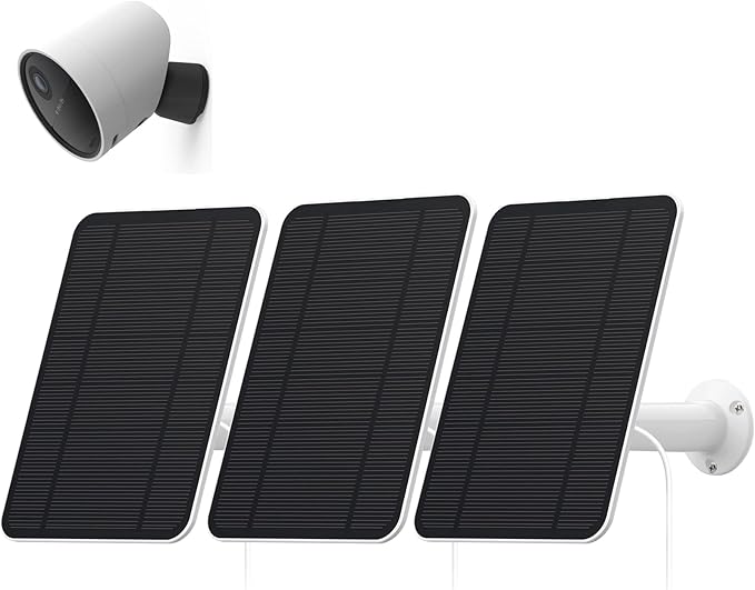 4W Solar Panel Compatible with SimpliSafe Outdoor Camera Includes Secure Wall Mount IP65 Weatherproof13.1ft Power Cable (3)