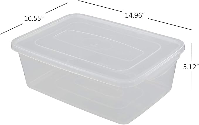 14 Quart Plastic Storage Bins with Lid Clear Latching Box Set of 4