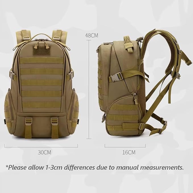 Large Capacity Climbing Backpack Camouflage Tactical Bag Outdoor Sport Hiking Travel Camping Bag Trip Camping Backpack(Black)
