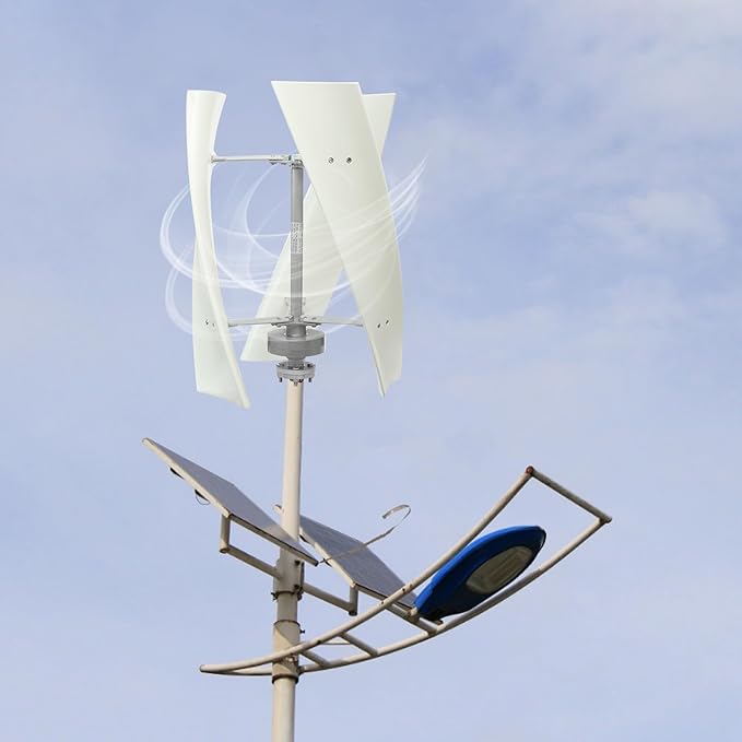 100W Vertical Axis Wind Turbine Generator Permanent Magnet Generator with Intelligent Controller Low Noise Helical Design Windmill for Home Boats Street Lighting (24V100wStyle 2 White)