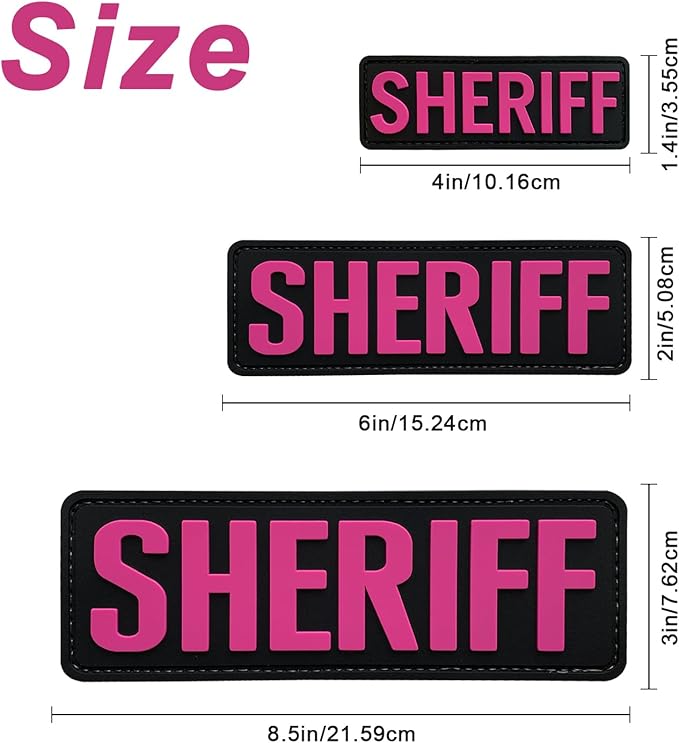 3Pcs PVC Patch with Hook Fastener Back for Hats Caps Vests Clothing Bags Backpacks (3 Pack 1Pcs 4 x 1.4 1Pcs 6 x 2 and 1Pcs 8.5 x 3)