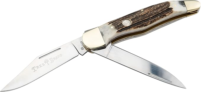 Böker Folding Hunter 4.5 Inch Pocket Knife Genuine Stag Traditional Series 2.0 Made in Germany