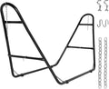 Double Heavy Duty Steel Hammock Stand Only 550 Pound Capacity Portable Easy Assembly Adjustable for Indoor Yard Camping or Outdoor Patio LBS(Black)