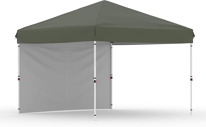 10 X 10ft Pop-Up Canopy Foldable Outdoor Sunshade Shelter One-Push Setup Tent for Events Parties Camping and Commercial Use. Instant Setup Tent Shelter with 1 Removable Sidewalls+ Gray