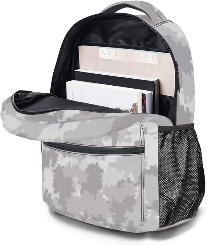 Boys Camo School Backpack Tactical Style Lightweight Bookbag 17.32 x 12.59 x 5.9 Inch for Ages 10 to 14 Middle School Students Durable Backpack for Back to School Daily Use