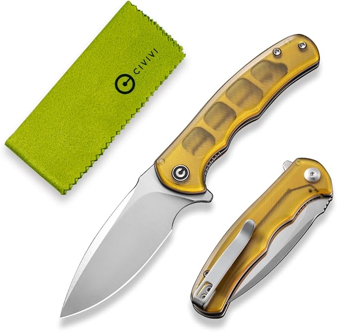 CIVIVI Mini Praxis Pocket Knife for EDC Folding Pocket Knife with 2.98 D2 Blade Ultem Handle with Flipper for Men Women C18026C-4