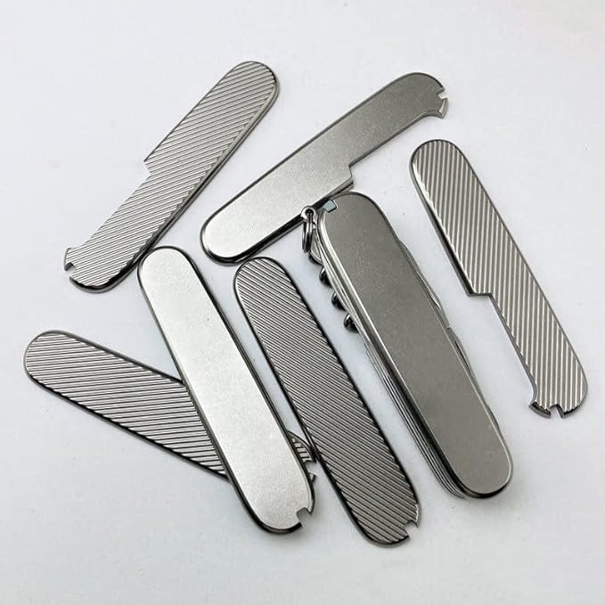 1 Pair Titanium Scales Fits for 91MM CNC Handle Patch DIY Replacement Accessory