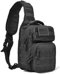 Men's Tactical Sling Bag Backpack Shoulder Chest Pack Cross Body Bag Casual Multipurpose Anti Theft Daypack for Travel HikingCampingTrekkingOutdoor Sport (Black)