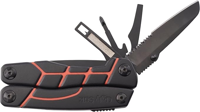 Ugly Stik Ugly Tools Multitool Knife for Fishing 11-in-1 Fishing Tool for Anglers Includes Pliers Scissors Knife and Screwdriver Non-Slip Grip Handle