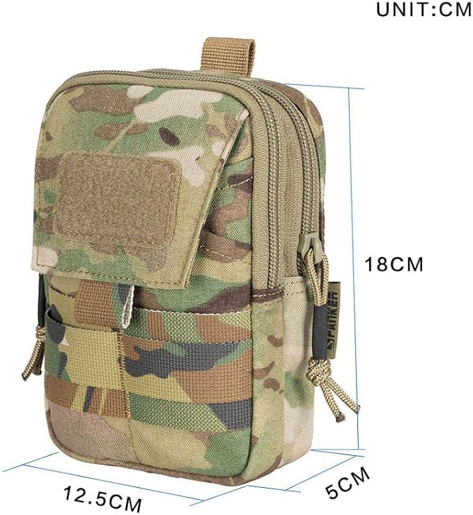 EXCELLENT ELITE SPANKER Tactical Molle EDC Pouch Nylon Belt Waist Bag Camping Hiking Organizer with Cellphone Holster for iPhone 12Pro 12 11ProMax XsMax XR XS X 8Plus 8 7 6 Samsung Galaxy Note 9 S9