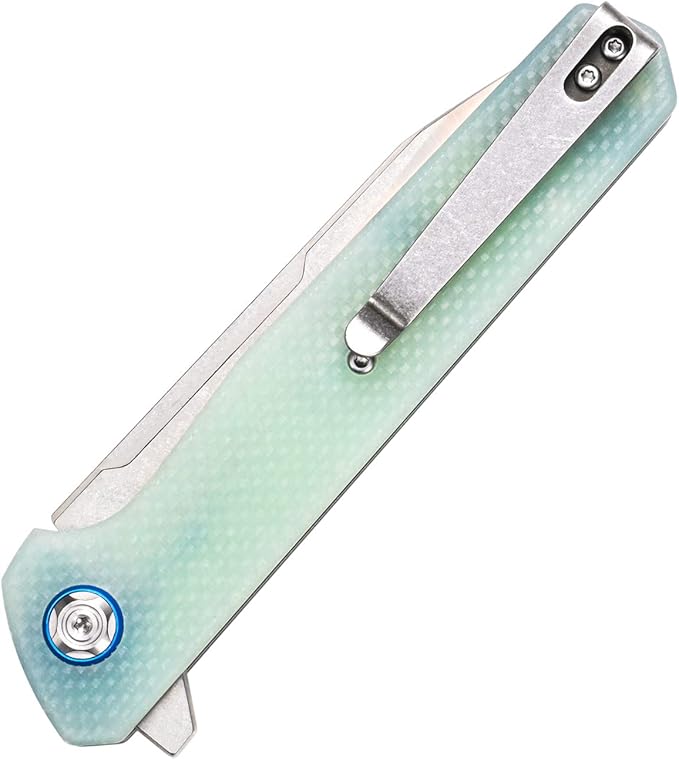 Sitivien ST135 Folding KnifeD2 Steel Blade G10 Handle Outdoor EDC Knife for Hunting Fishing Camping(Jade)