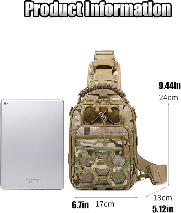 Tactical Sling Bag for Men Military EDC Molle Backpack Adjustable Strap Climbing Camping Fishing Trekking Molle Bags