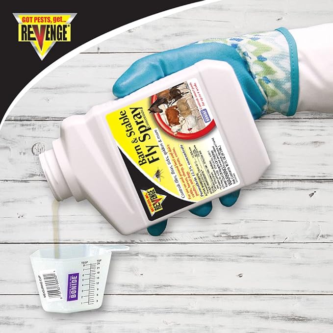 Bonide (BND46177) - Revenge Barn &amp Stable Fly Spray Indoor &amp Outdoor Insecticide/Pesticide Fly Killer Concentrate (16 oz.)