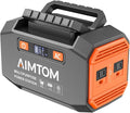 AIMTOM Portable Power Station 173Wh Lithium Battery 200W AC Outlet (250W Surge) 18W USB-C 2x USB-A 2x 12V DC Outputs LED Flashlight – Ideal for Camping Travel Emergency Backup RV Home Use
