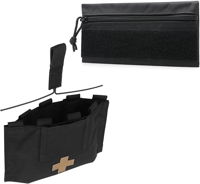 Qavctw Tactical Admin Tool Storage with Hook and Loop Hanging Pouch Accessory for Backpack Tactical First Aid Pouch Quick-Release EMT Medical Pouch Blow Out Kit Bag with MOLLE and Belt Loop IFAK Pouc