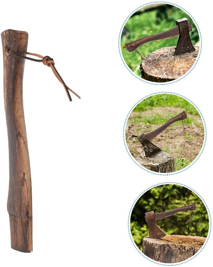 Happyyami 2pcs Wooden Axe Handle Replacement for Mini Axe for Firewood Gardening Hiking