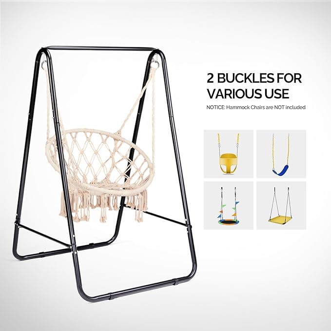 Hammock Chair StandHeavy-Duty Steel Hammock Stand600LBS Multi-Use Swing Stand for Outdoor IndoorHammock Chair not Include