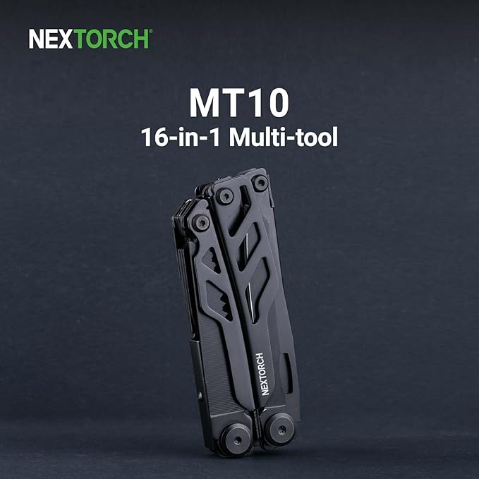 NEXTORCH MT10 16-in-1 Multi-Tool Stainless Steel Multitool Pliers with 50Cr15MoV Pocket Knife Huge Scissors EDC Multitool Utility Tool for Camping Outdoor Activities