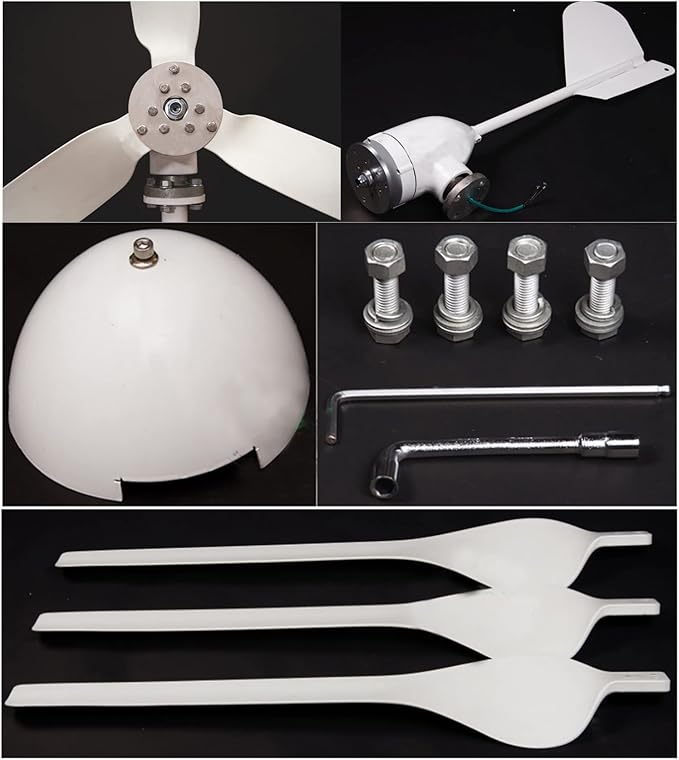 Wind Turbine 1000W 48V Horizontal Wind Generator Kits 3 Blades with MPPT Charge Controller Free Energy
