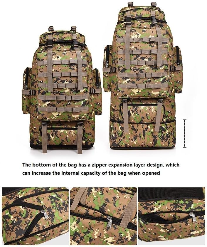 Tactical Backpack Military Molle Hiking 36-55L Camouflage Mountaineering Bag Tactical Hiking Bag Cycling Jungle Camouflage