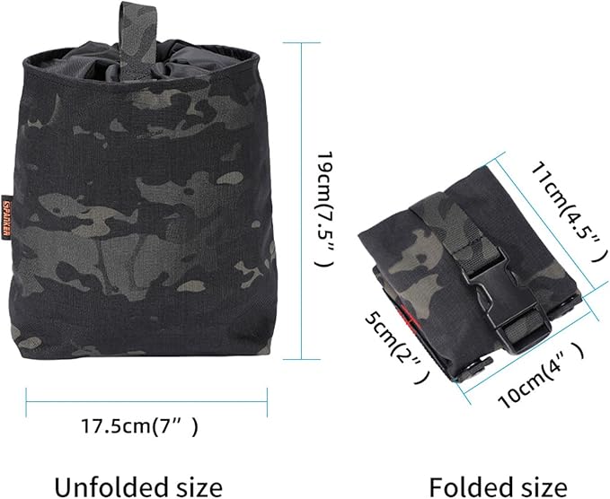 EXCELLENT ELITE SPANKER Tactical Folding Dump Pouch Utility Tool Bag Military Molle Drawstring Ammo Magazine Pouch