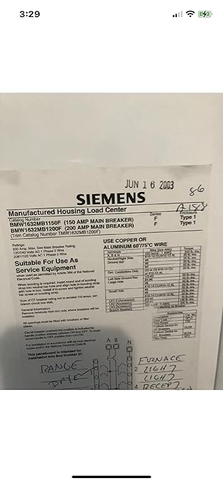 Generator Interlock Kit for Siemens/Murray/ITE 150/200 Amp Service Panel