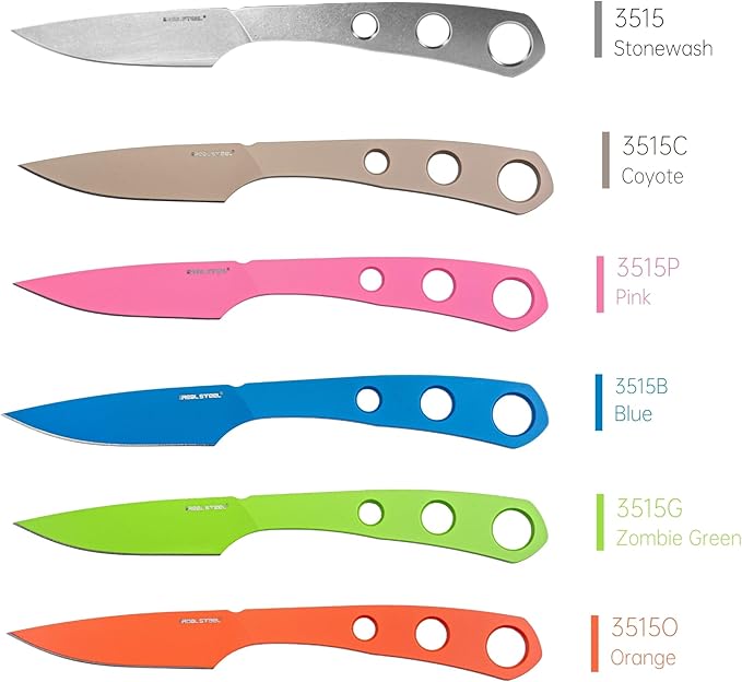 REALSTEEL Marlin Fixed Blade Knife2.4 8Cr14Mov Ceramic Coating Blade1.3oz Lightweight Neck &amp Backup KnivesStainless SteelEDC Camping KnifeFull Tang Hunting Survival Knives with Kydex Sheath(