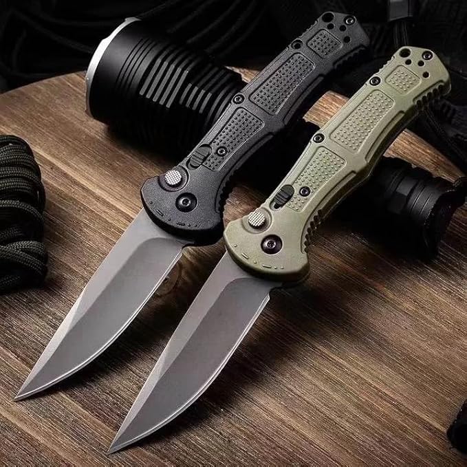 Outdoor Self Defense Pocket Knife 9070 Pocket Folding Knife D2 Steel Blade Non-Slip Fiberglass Handle EDC Multi-Functional Sharp Tactical Knife for Outdoor Tactical Survival and EDC