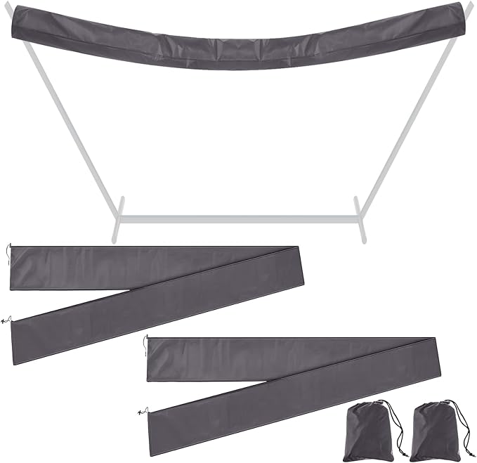 2 Pcs Hammock Cover Sleeve Waterproof 12 ft Lightweight and Compact Camping Storage Protector Fits Most Hammock for Outdoor Hiking Camping Grey