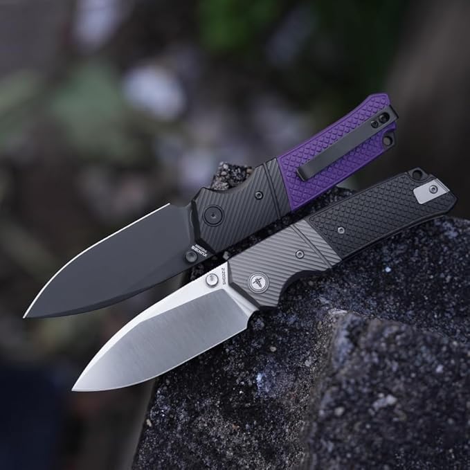 XUN125-BGS 3.27 Folding Pocket Knife for Man 14C28N Steel Satin Blade with Reversible Clip for EDC &amp Outdoor Camping