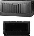livinbox 45L Stackable Foldable bins for storage Collapsible Storage Bins w/lids Side-Open Door Home Office Bedroom Living Room Comic Books Black FB-6432S-BK