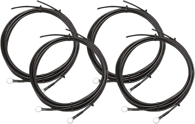 RENOGY 8ft. 10 AWG Wire Copper Tray Cable - Connect Charge Controller and Battery Black (Pack of 4)