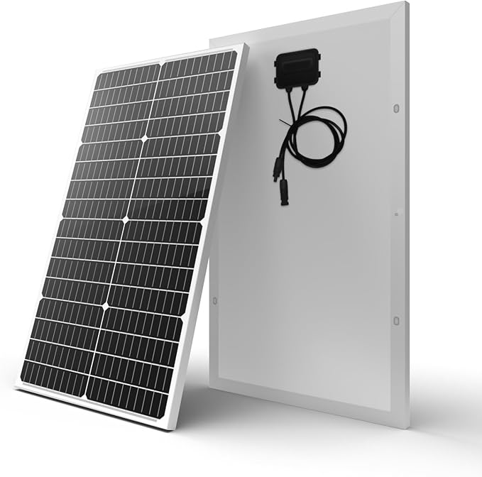 Newpowa 50W Solar Panel 50W(Watts) 12V(Volts) Monocrystalline PV Module High-Efficiency Battery Maintainer Power for Battery Charging of Boat RV Camper SUV and Other Off-Grid Applications