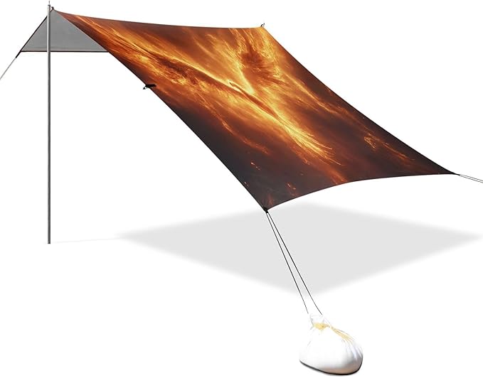 Fire Phoenix Beach Tent Sun Shelter Set UPF50+ UV Protection 10.5 x 9.19 FT Camping Shade Canopy with Sandbags Sand Anchors Carrying Bag and Others