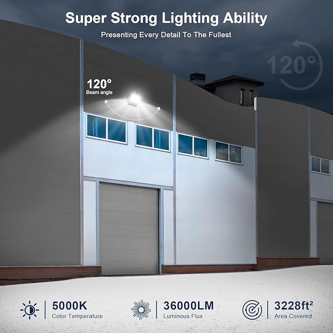 LED Flood Light 240W 36000LM Super Bright Shoe Box Stadium Light for Sports Arena &amp Parking Lot 5000K 120° Wide Angle 110-277V Outdoor High Mast Fixture