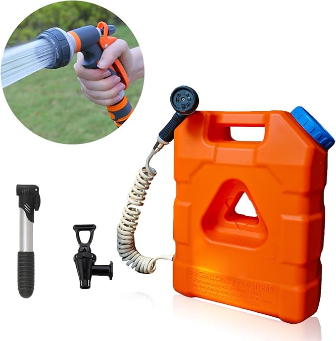 5.5gal/21 Liters Plastic Outdoor Water TankCar Roof Off-Road Camping Shower Water Tankwith Long Service Life for Shower Hiking