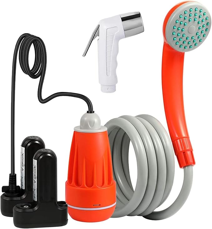 KEDSUM Portable Shower Portable Camp Shower Pump with Rechargeable Battery Portable Shower for Camping Portable Outdoor Shower Head for Camping Hiking Traveling(+ Handheld Sprayer)