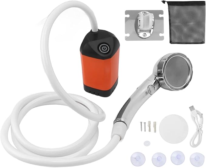 Portable Shower Camping Shower with 3 Gears Adjustable Water 4800mAh Rechargeable Battery for Outdoor Camping Car Washing Plant Watering