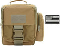 Tactical Messenger Bag Small - Men Military MOLLE Crossbody Pack EDC Belt Pouch with Phone Zippered Pocket(Patch Included) (Khkai)