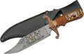 Fixed-Blade Knife | 12.25 Overall Buck Deer Hunter + Leather Sheath