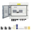 3 in 1 Out Solar Combiner BoxPV Combiner Box with 20A PV FuseDC 63A Circuit Breaker and Surge ProtectorIP65 Solar Disconnect Switch Box for Indoor Outdoor Solar Panel System (3 in 1 Out 20A 500V)
