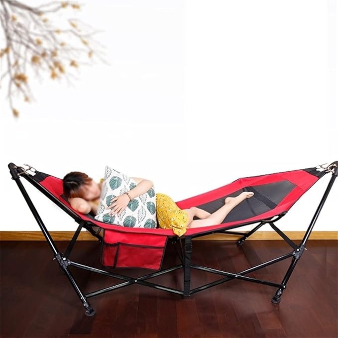 Portable Hammock Portable Simple Folding Single Hammock Travel Beach Bed Lounge Chair Hammock Balcony Swing Bed for Backpacking Beach