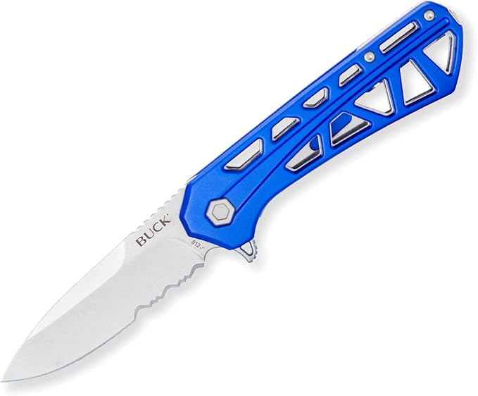 Buck Knives 812 Trace Partially-Serrated Pocket Knife Blue