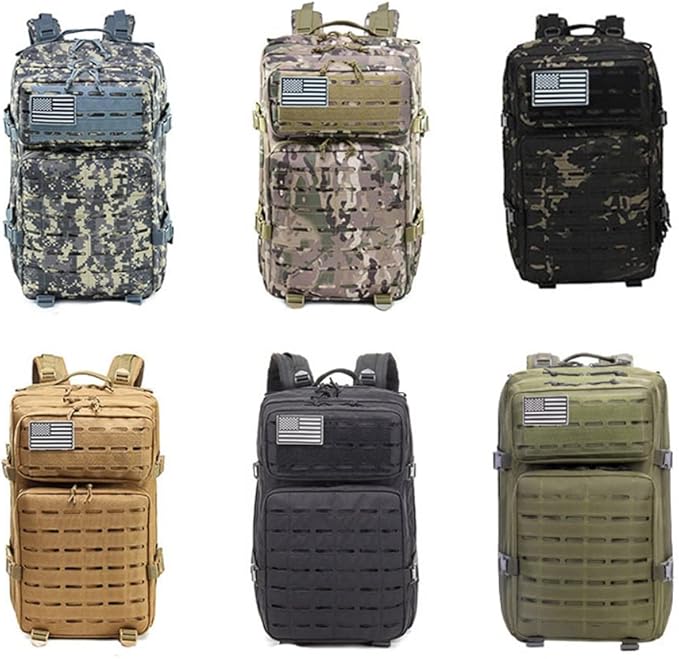 Outdoor Sports Pack Hiking Bag Tactical Rucksack Camo Knapsack Combat Camouflage Tactical 47L Molle Backpack