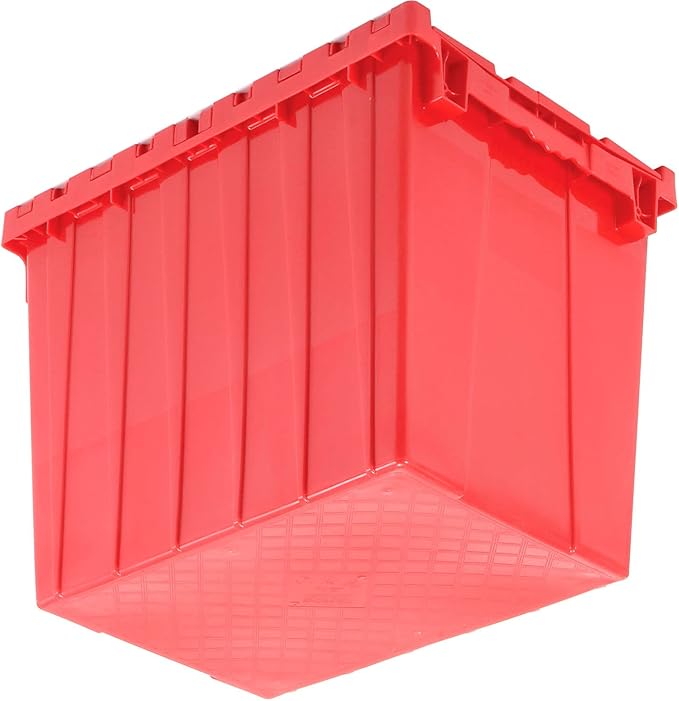 Global Industrial Distribution Container With Hinged Lid 21-7/8x15-1/4x17-1/4 Red