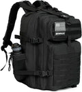45L Military Tactical Backpack for Men &amp Women Bug Out Bag Assault pack Molle Daypack Hiking Trekking Rucksack (2.0 side pockets (black))