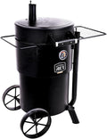 Char-Broil Oklahoma Joes Bronco Barrel Drum Smoker with Porcelain Coated Steel Air Intake Channel and 630 Square Inches Cooking Surface Black