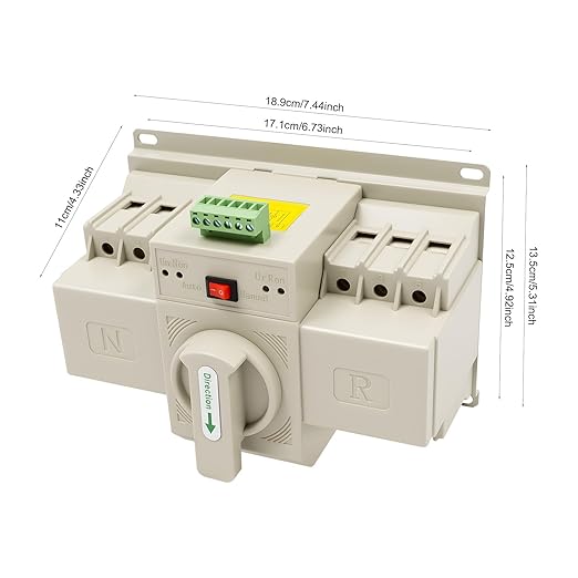 Dual Power Automatic Transfer Switch 3P 63A ATS Dual Power Generator Changeover Switch 110V Mini Electrical Selector Switches